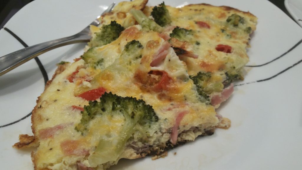 Broccoli, Cherry Tomatoes And Ham Omelet
