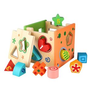 Peradix Wooden Shape Sorter Preschool Educational Toy Color Shape Recognition Intelligence Toys Bricks